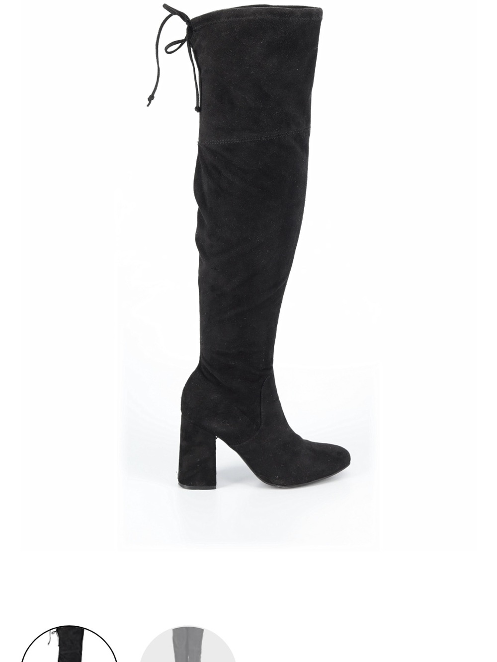 Marc Fisher Black Over-The-Knee tie back Heeled Boots